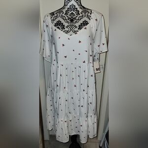 SO Strawberry Print Flutter Sleeve Babydoll Dress‎ Sz XL NWT